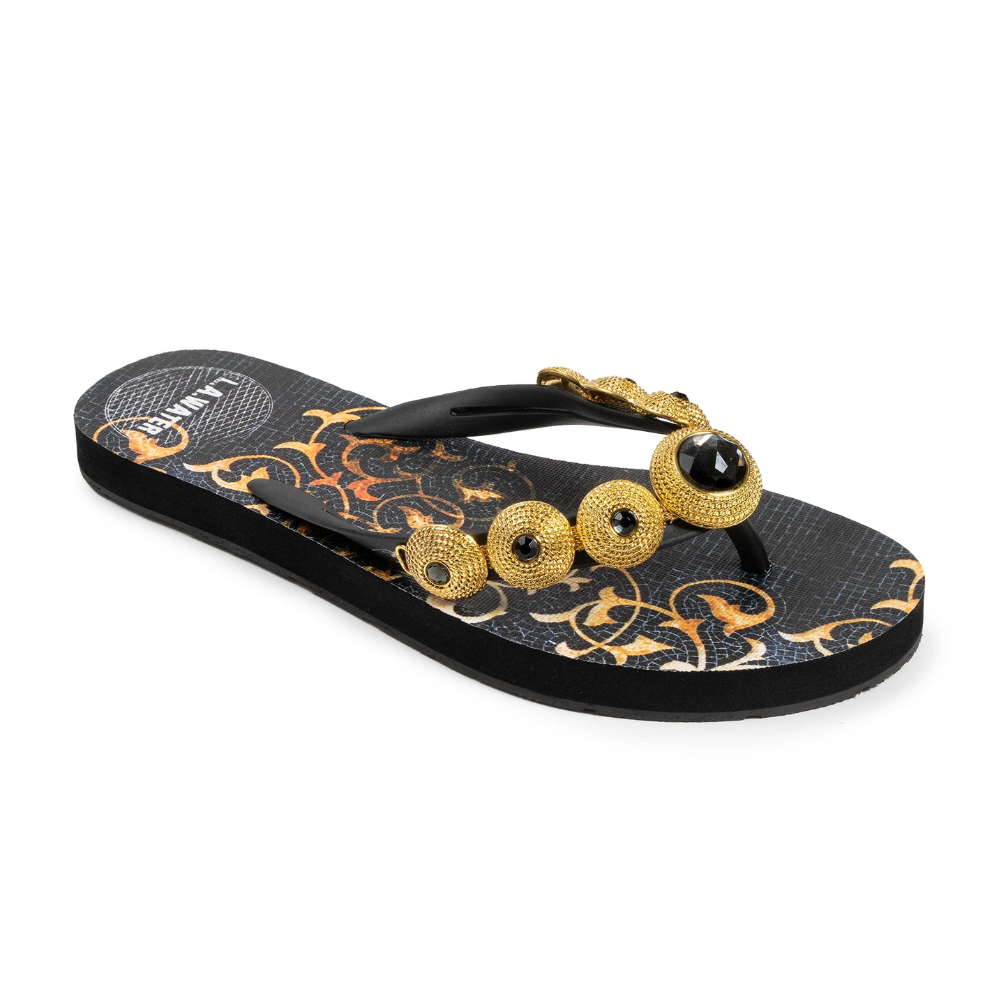 BLACK MOSAIC SLIPPERS