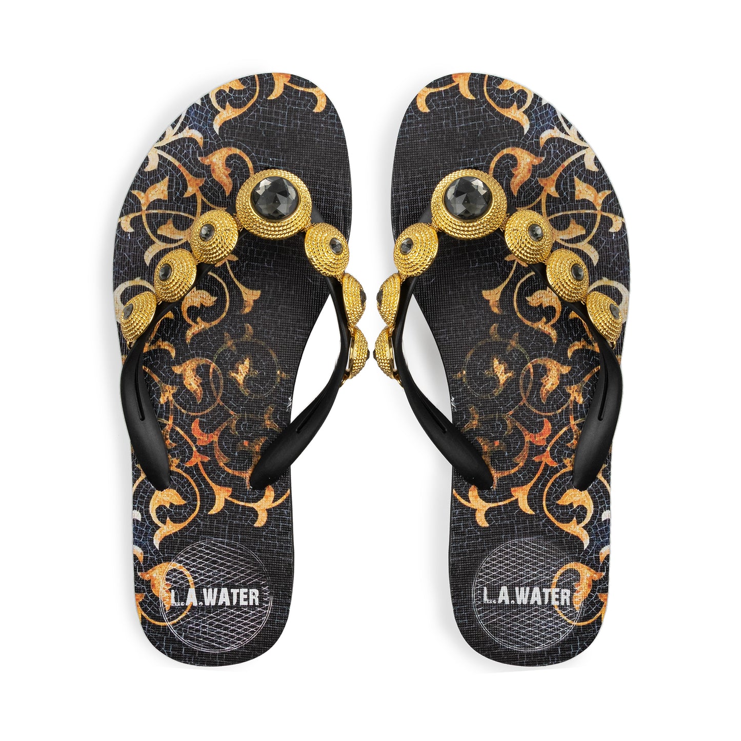 BLACK MOSAIC SLIPPERS