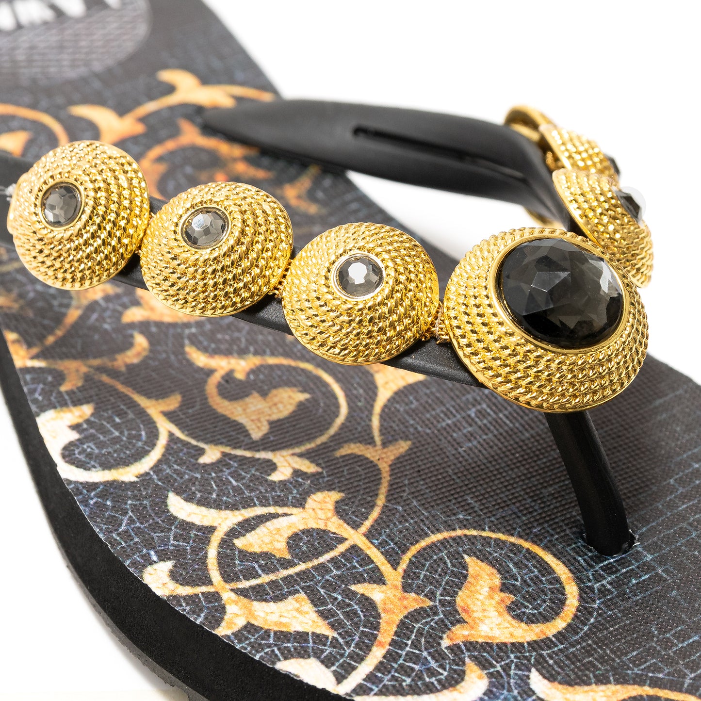 BLACK MOSAIC SLIPPERS