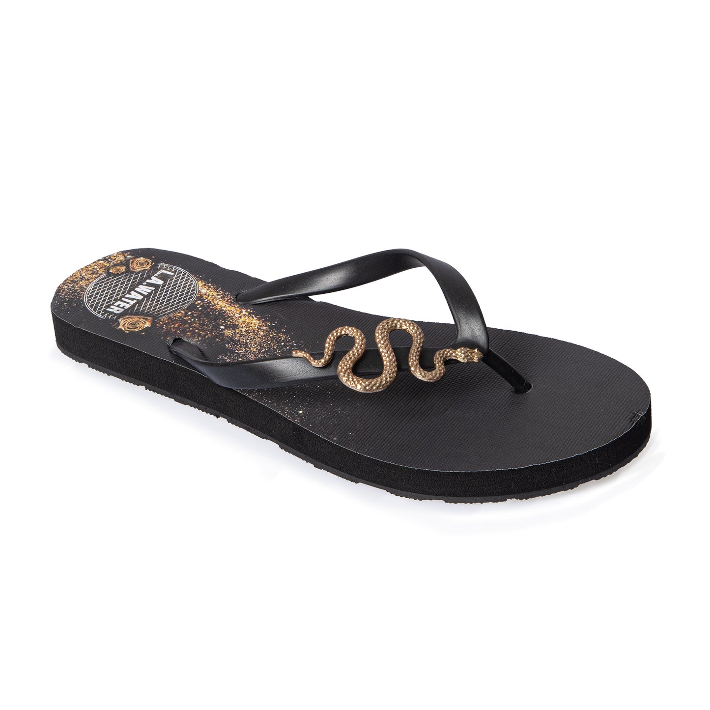 SNAKE BLACK SLIPPERS