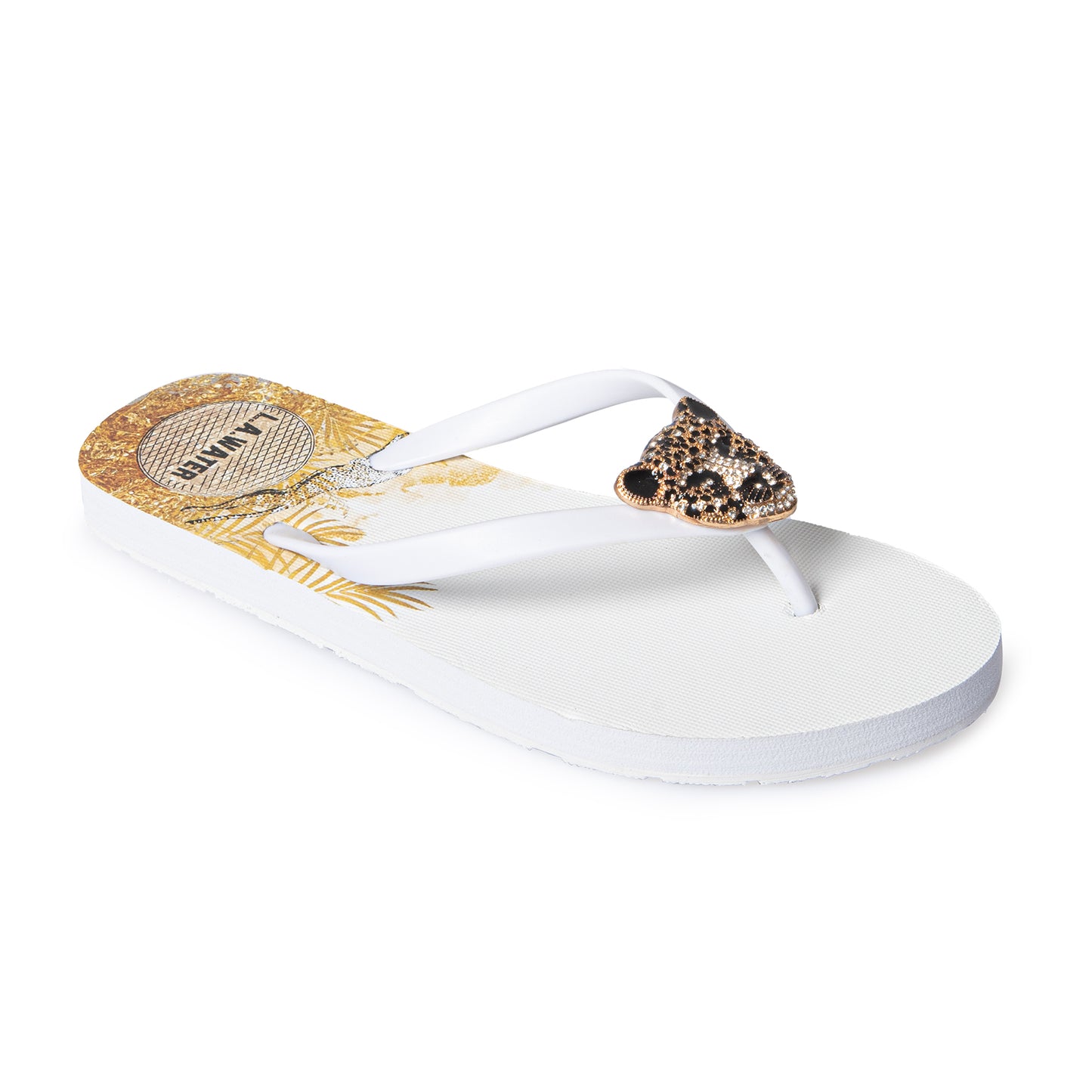 CHEETAH WHITE SLIPPERS