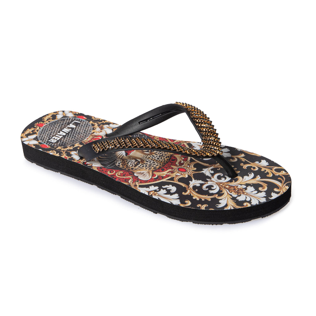 BLACK DAMASCO SLIPPER
