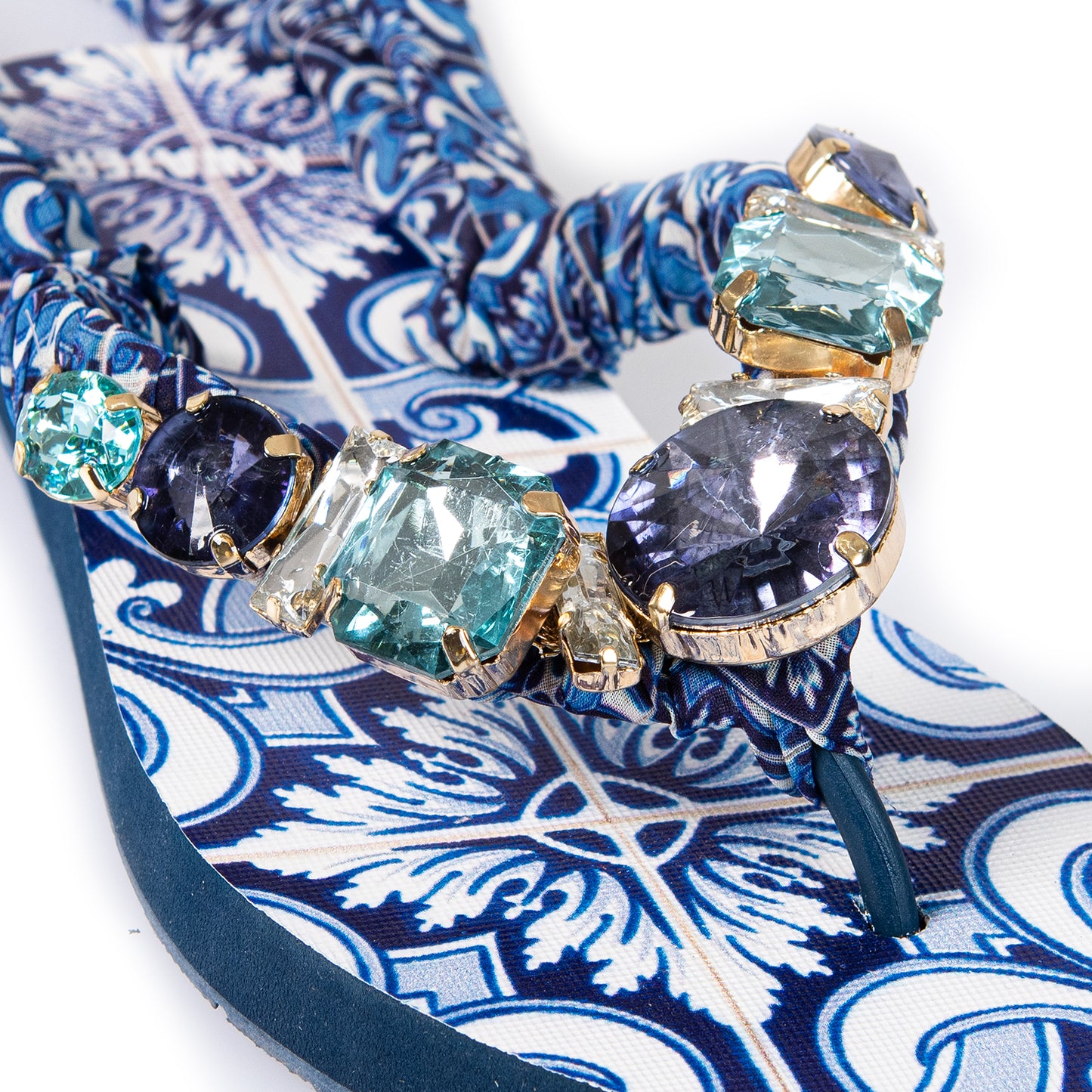 FOULARD BLUE MEXICO SLIPPERS
