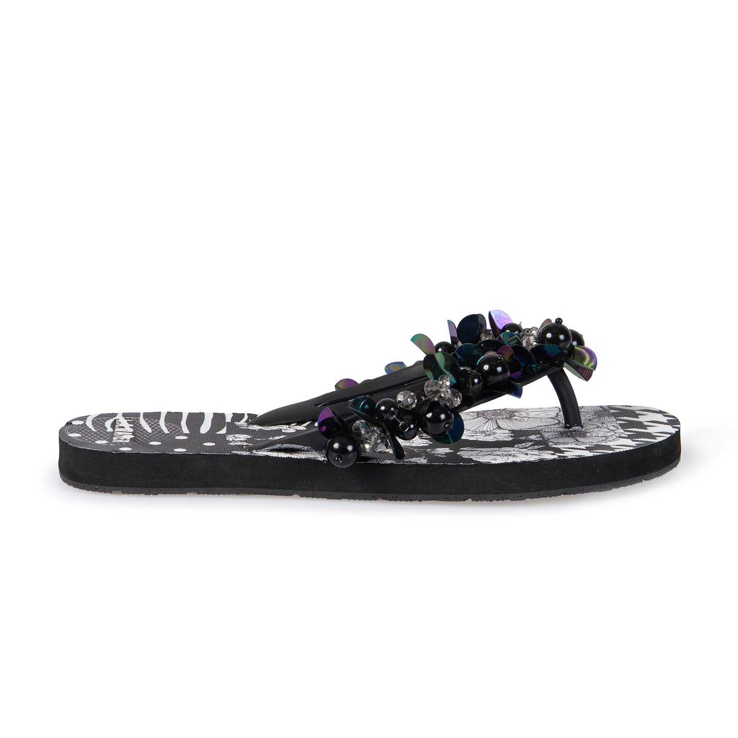 BLACK PATCH SLIPPERS
