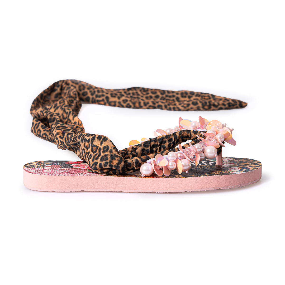 FOULARD PINK PATCH SLIPPERS