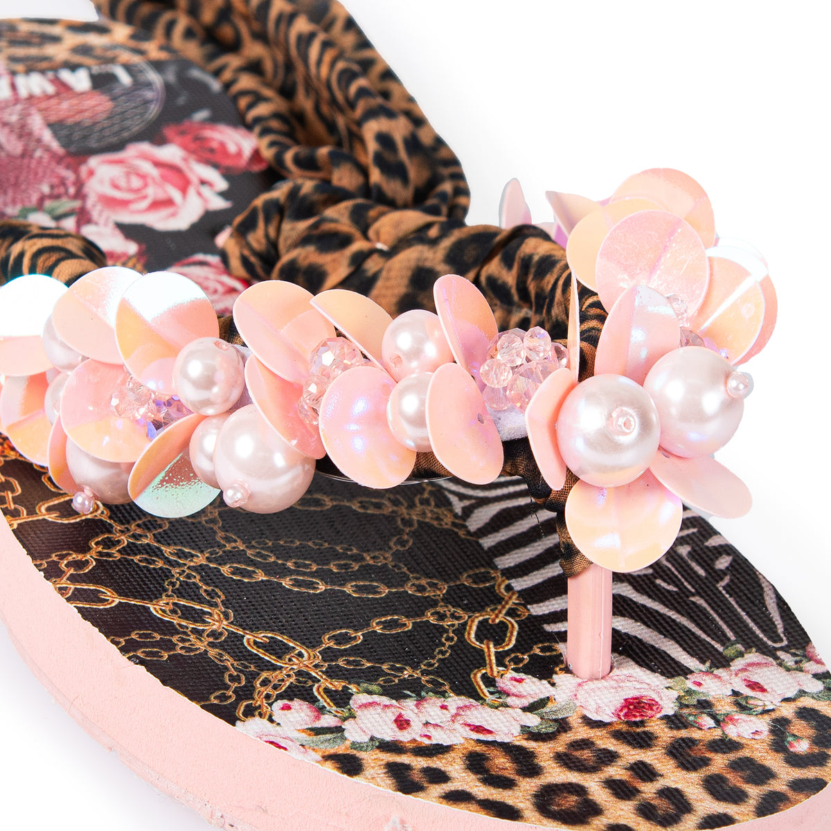 FOULARD PINK PATCH SLIPPERS