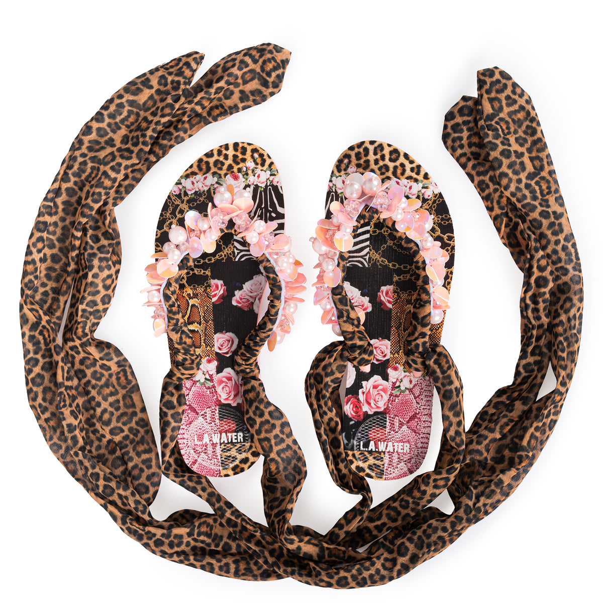 FOULARD PINK PATCH SLIPPERS