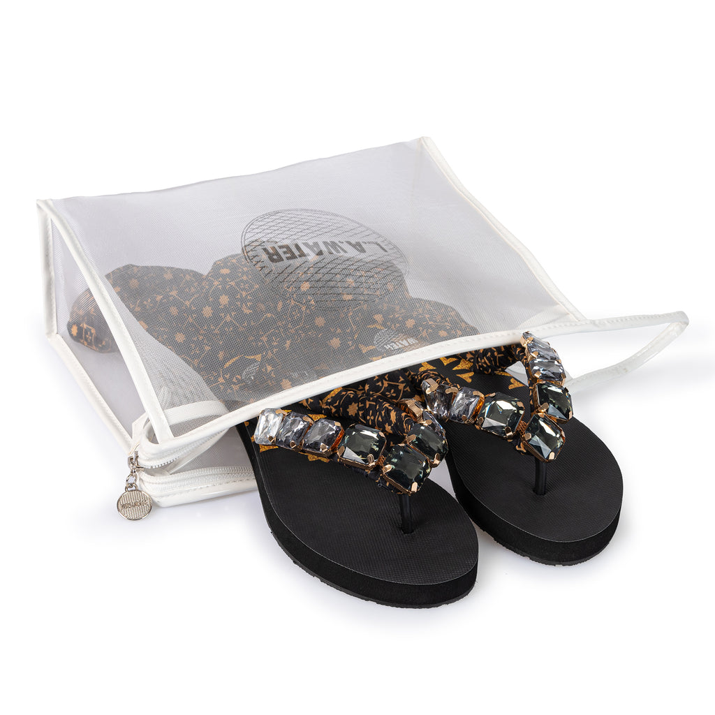 BLACK FOULARD DEGRADE' SANDALS