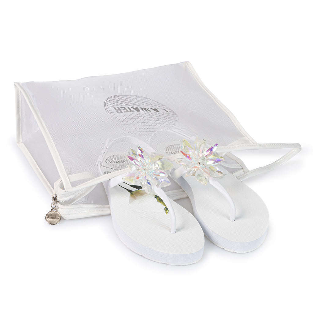 WHITE FLOWER SANDALS