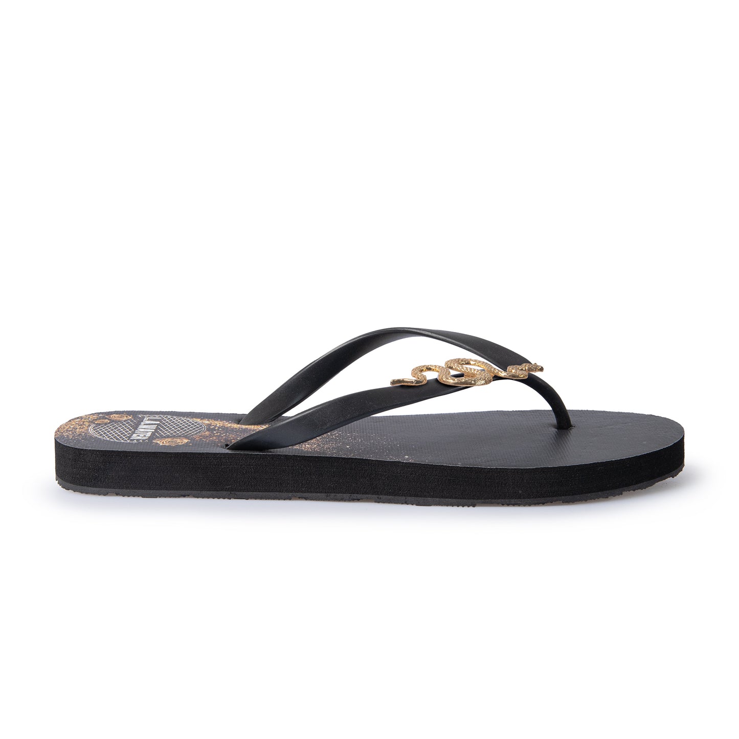 SNAKE BLACK SLIPPERS