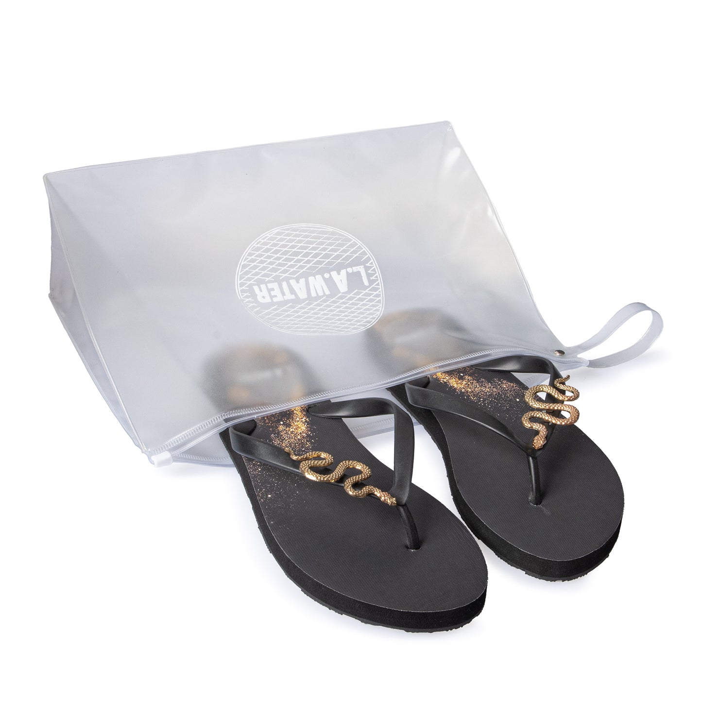 SNAKE BLACK SLIPPERS