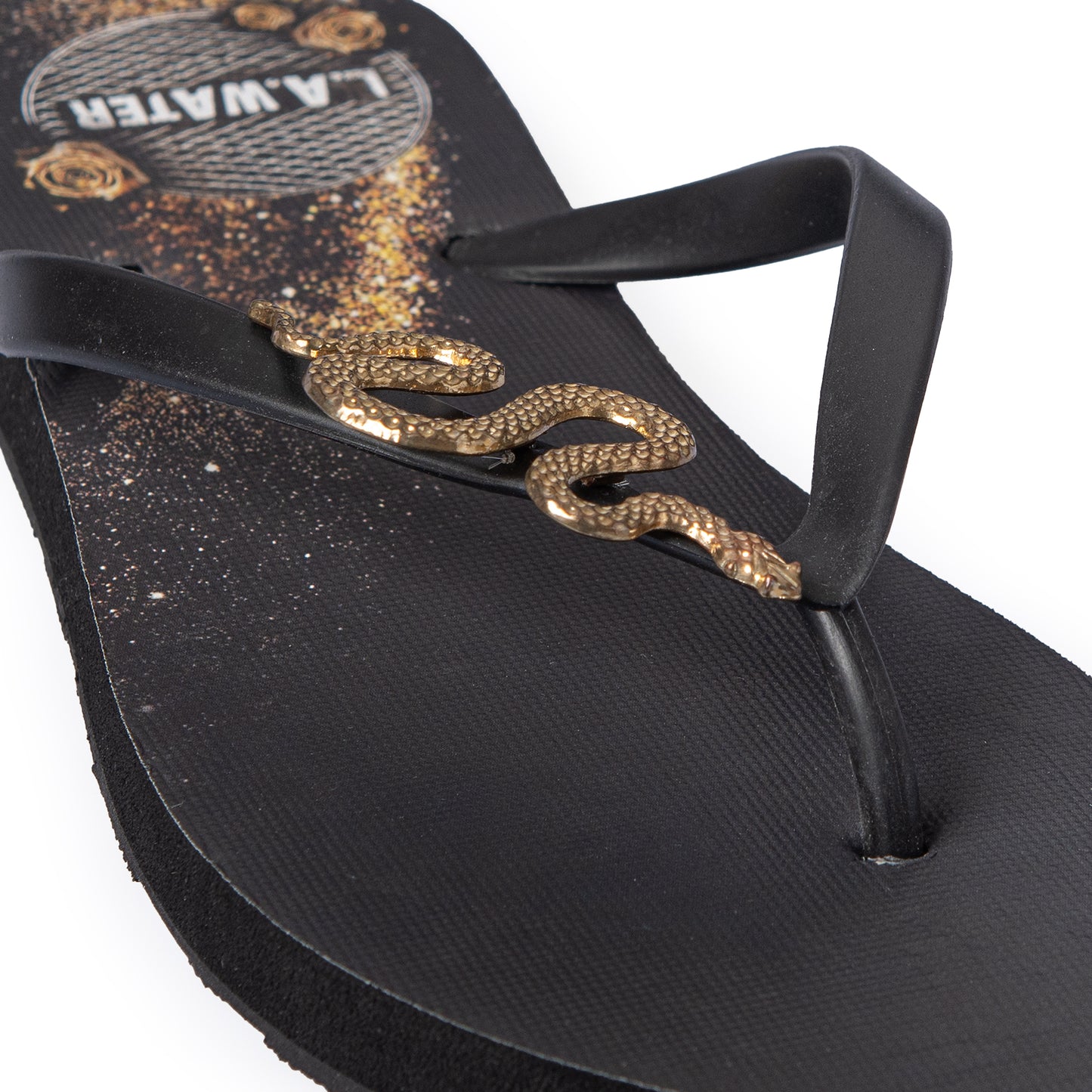 SNAKE BLACK SLIPPERS