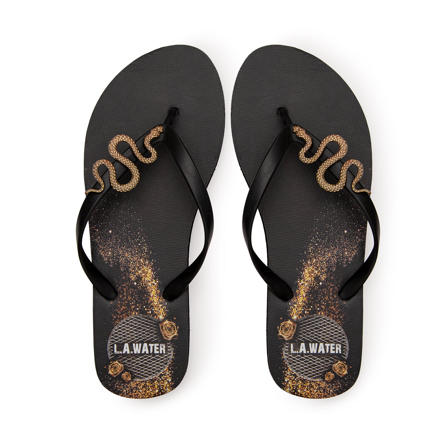SNAKE BLACK SLIPPERS