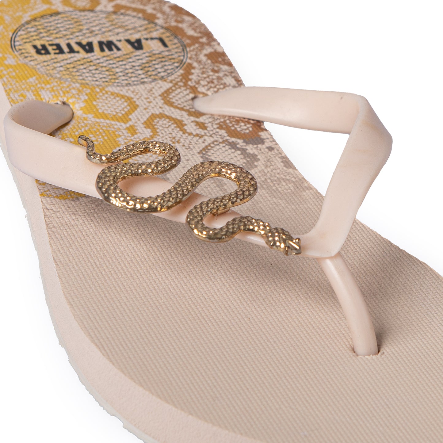 NUDE SNAKE SLIPPERS