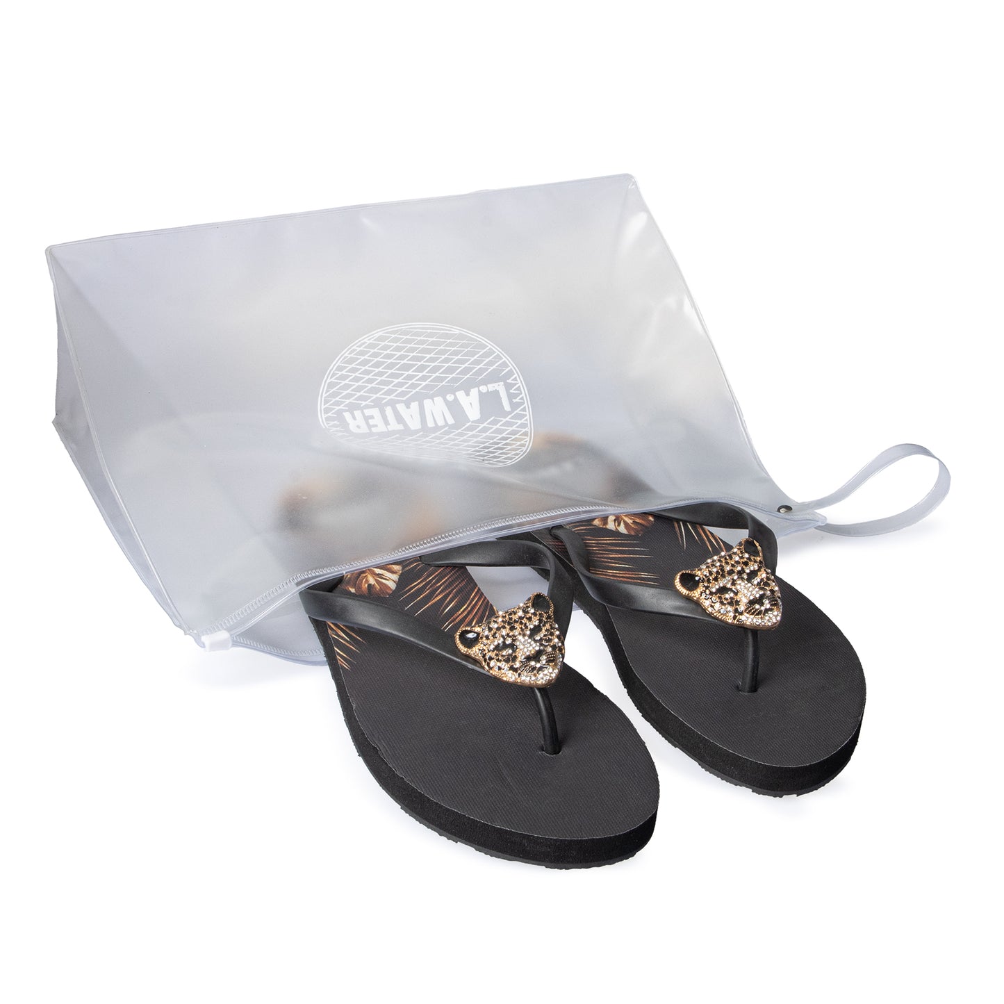 BLACK CHEETAH SLIPPERS