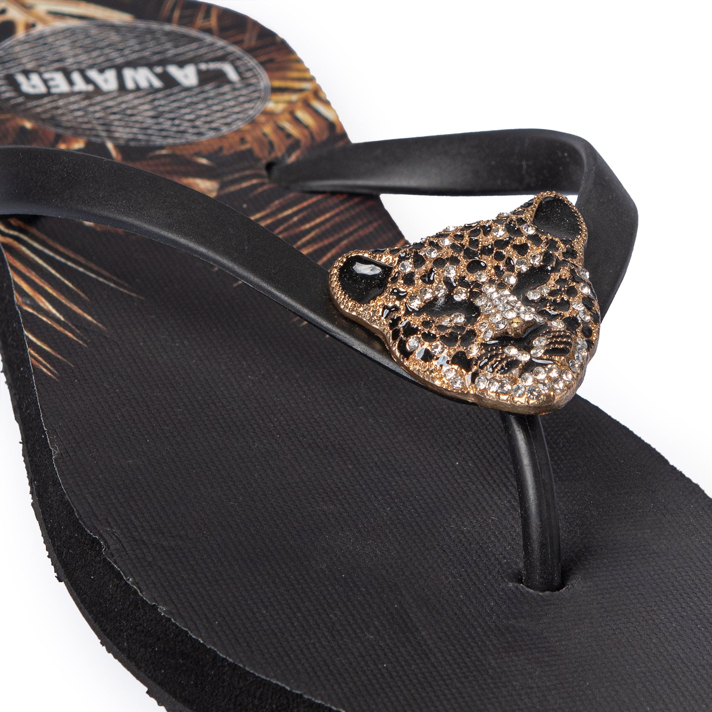 BLACK CHEETAH SLIPPERS
