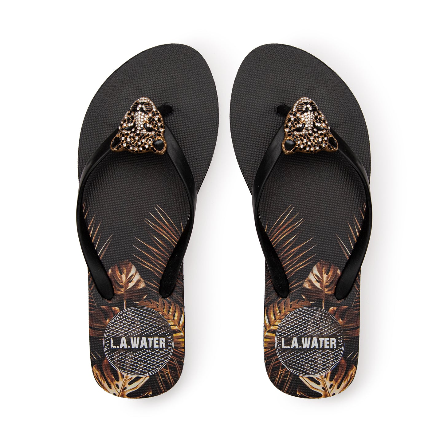 BLACK CHEETAH SLIPPERS