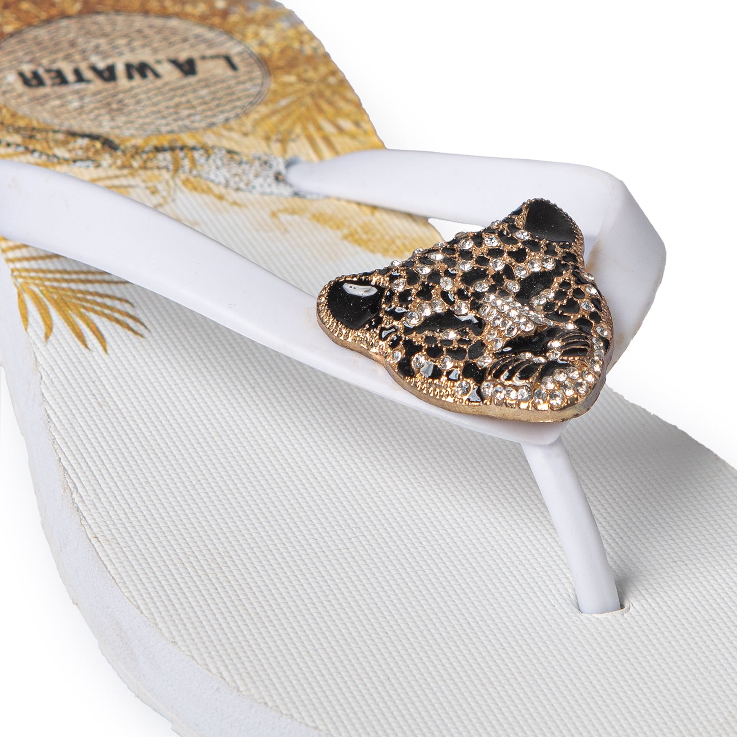 CHEETAH WHITE SLIPPERS