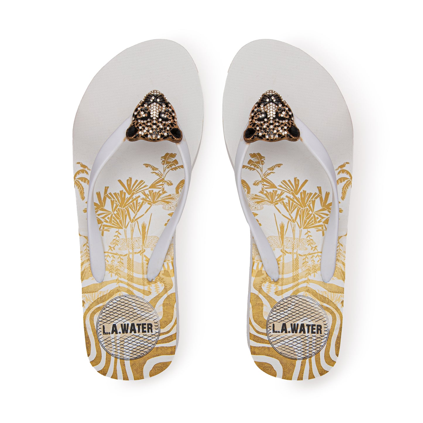WEDGE SANDAL CHEETAH WHITE