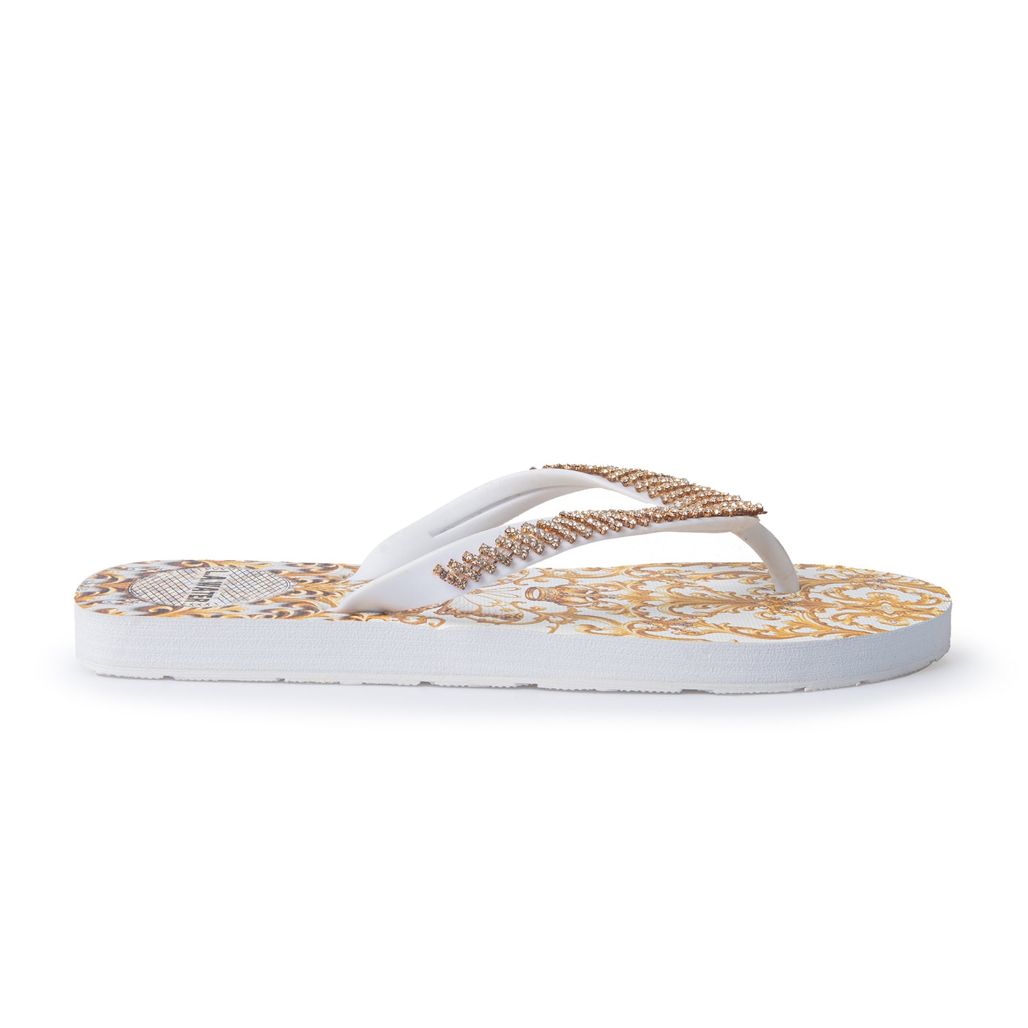 WHITE DAMASCO SLIPPER