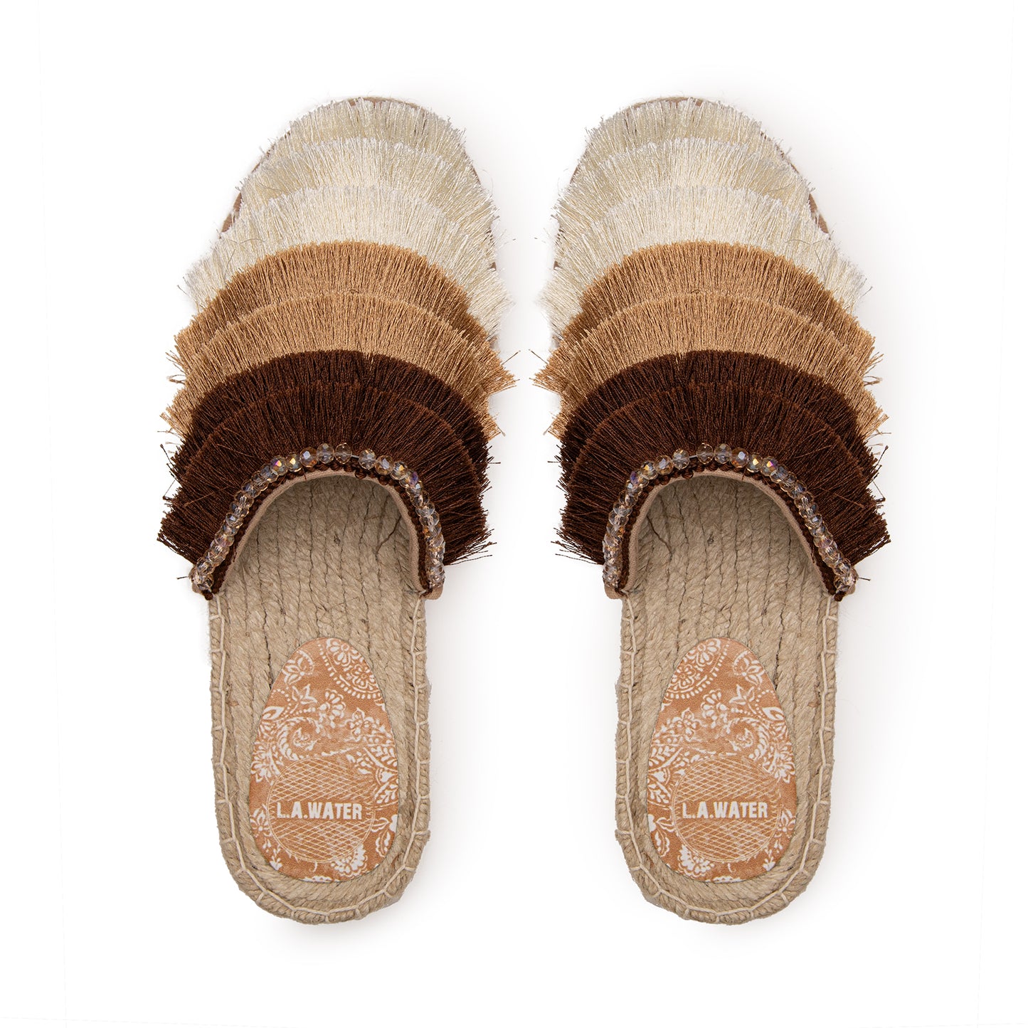 MULES WITH NATURAL BOHO FRINGES