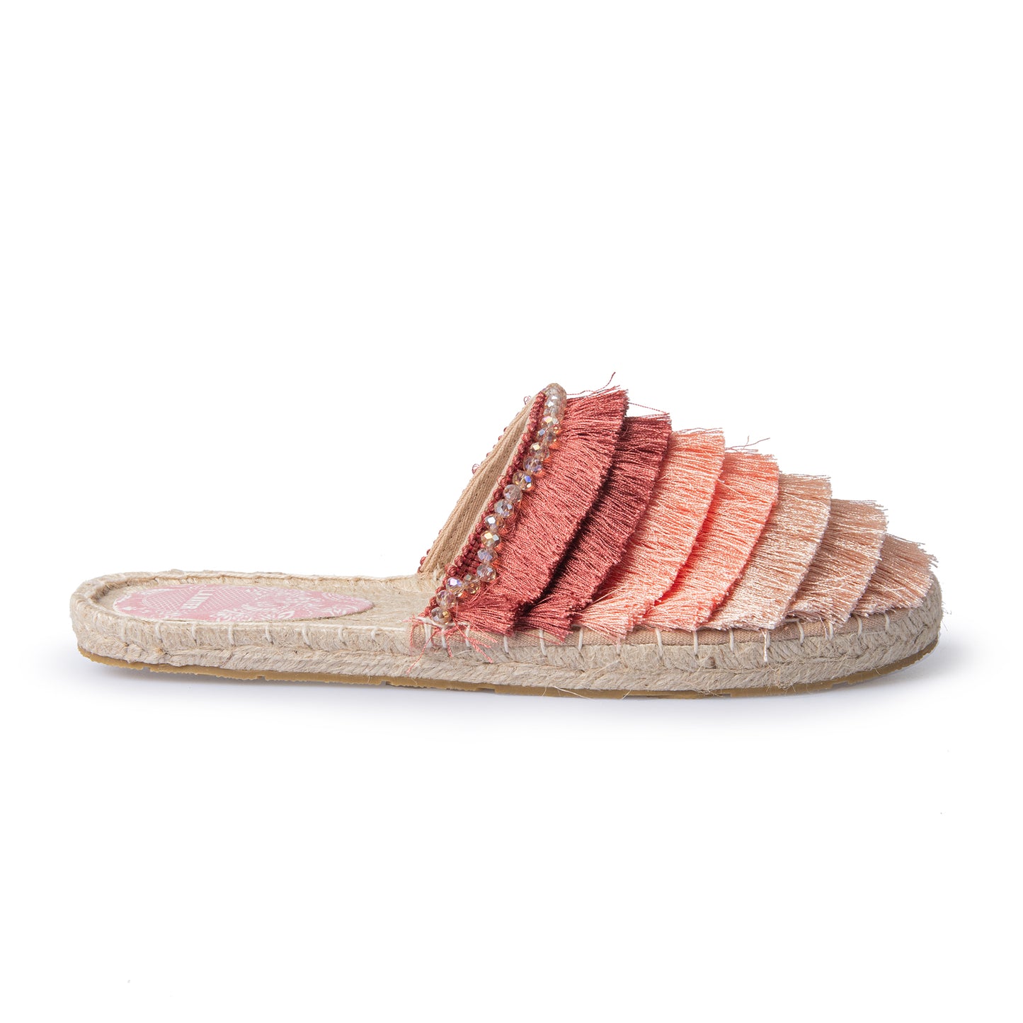MULES WITH NUDE BOHO FRINGES