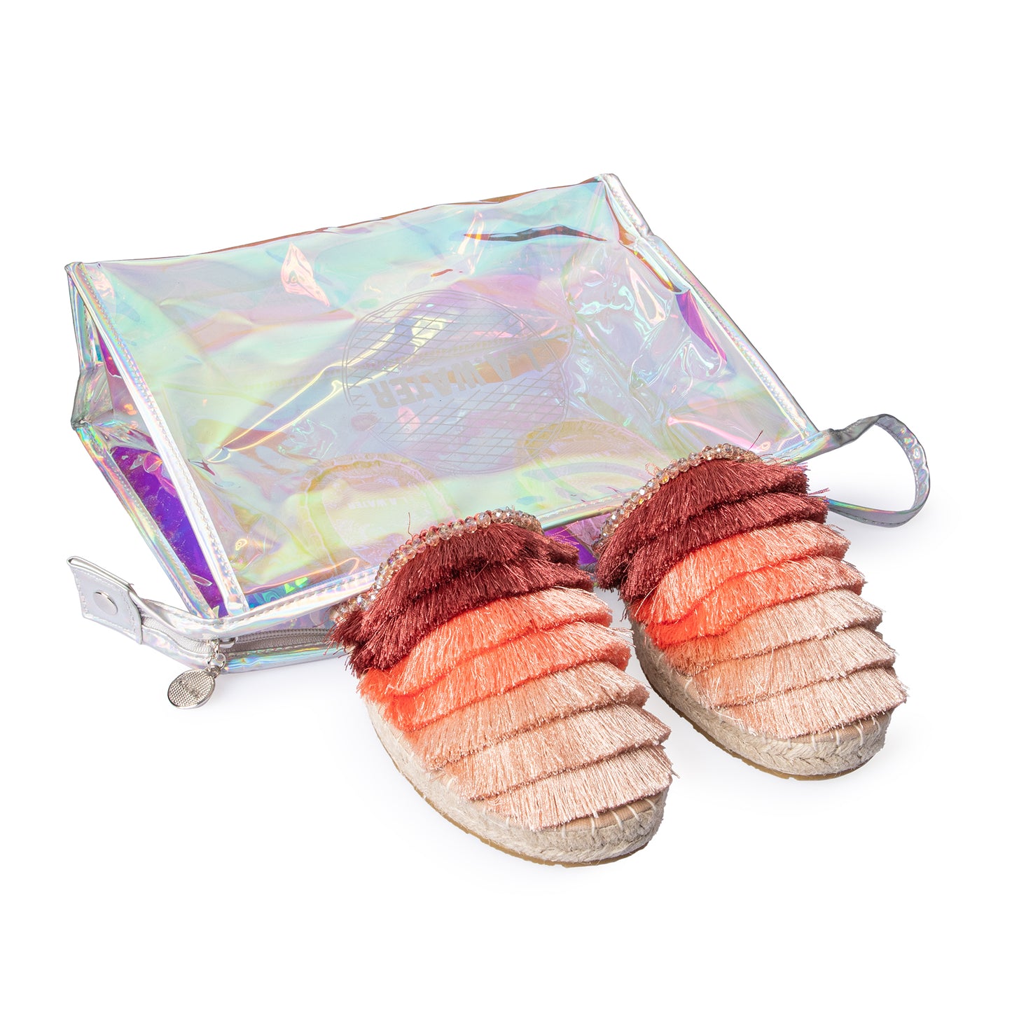MULES WITH NUDE BOHO FRINGES