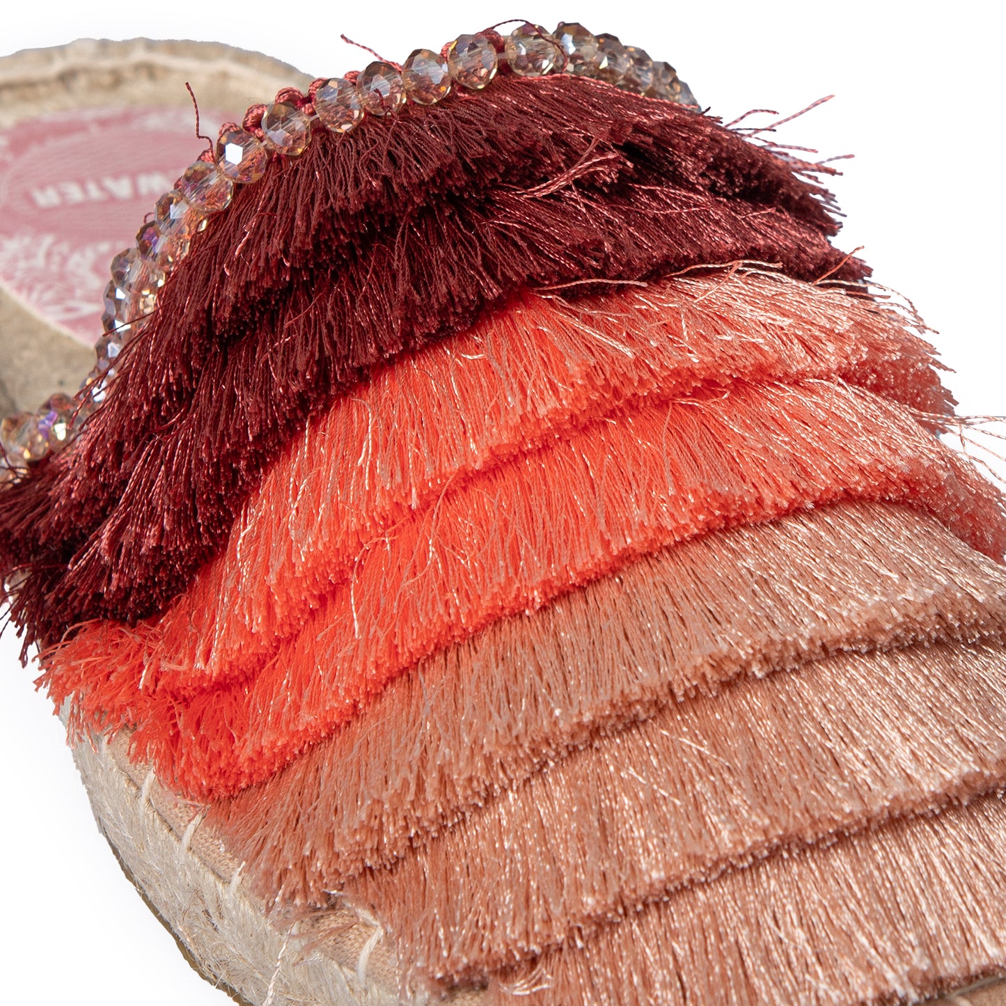 MULES WITH NUDE BOHO FRINGES