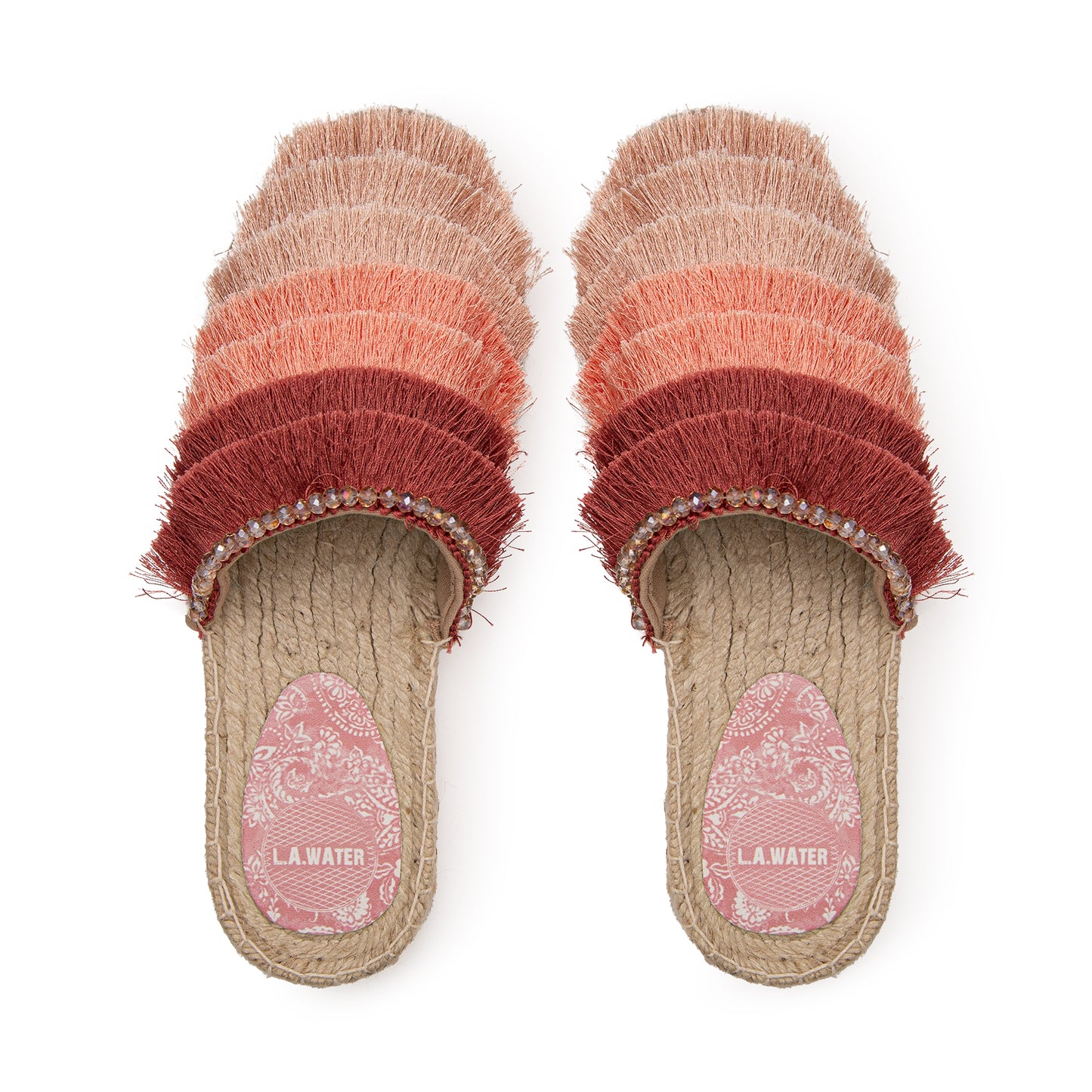MULES WITH NUDE BOHO FRINGES