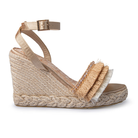 NATURAL SANDAL ROPE WEDGE BOHO