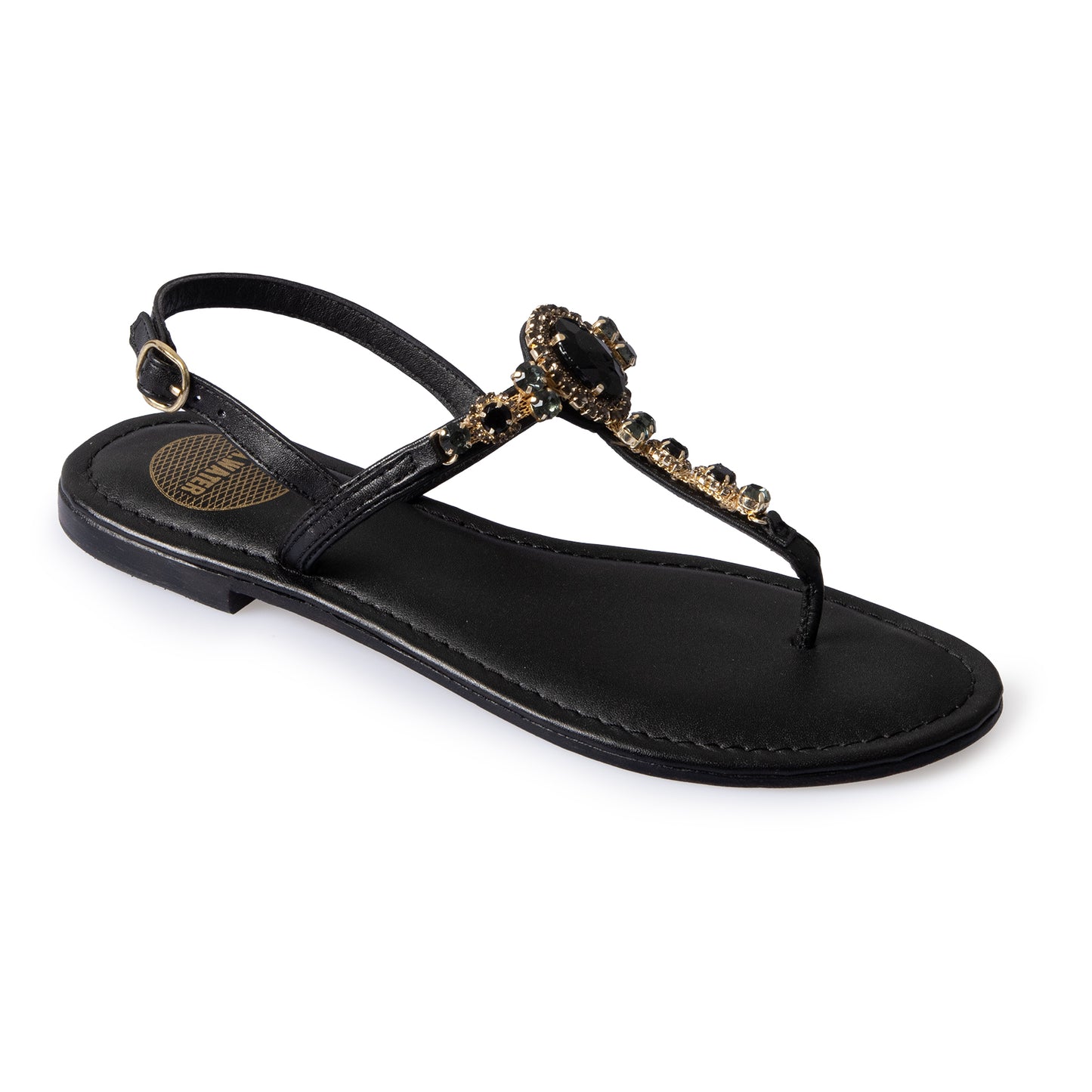 SANDALO AMALFI IN PELLE NERA