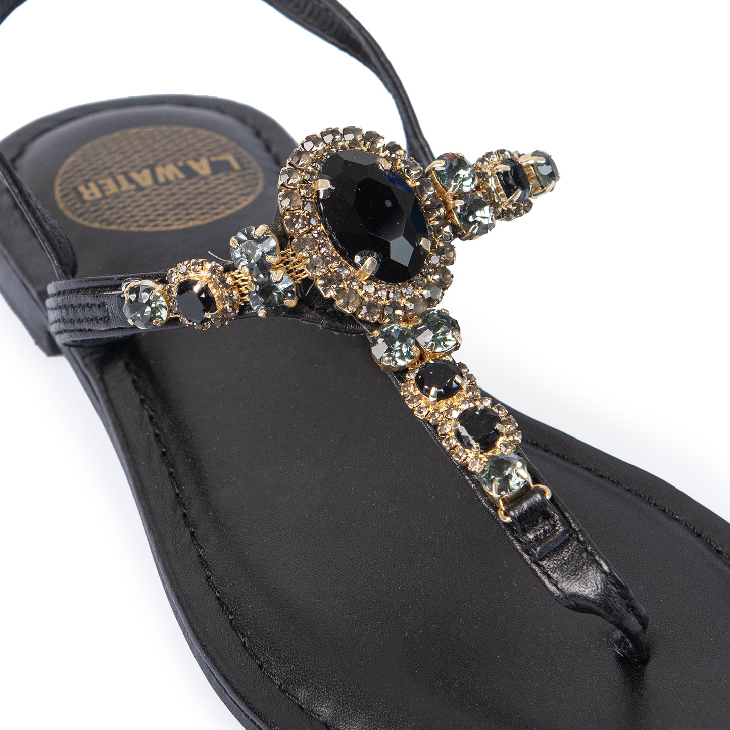 SANDALO AMALFI IN PELLE NERA