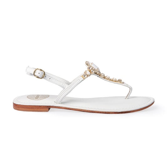 AMALFI WHITE LEATHER SANDAL