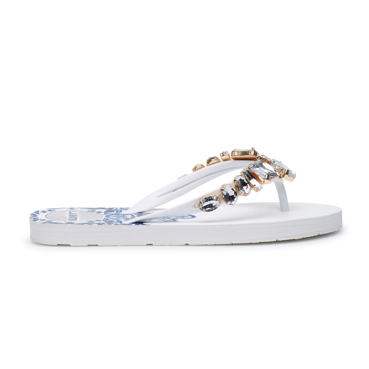 WHITE MAJOLICA SLIPPERS