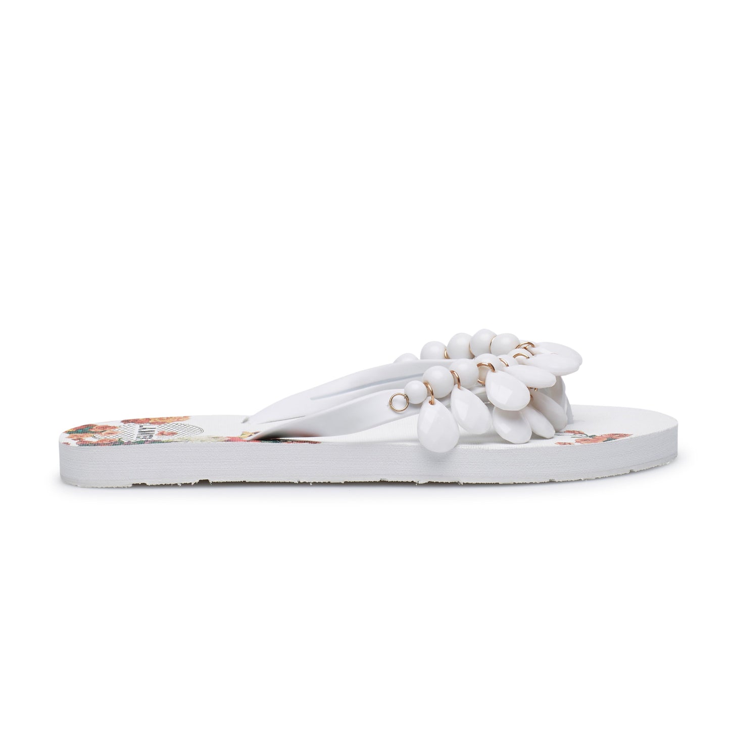 WHITE FLOWERS SLIPPERS