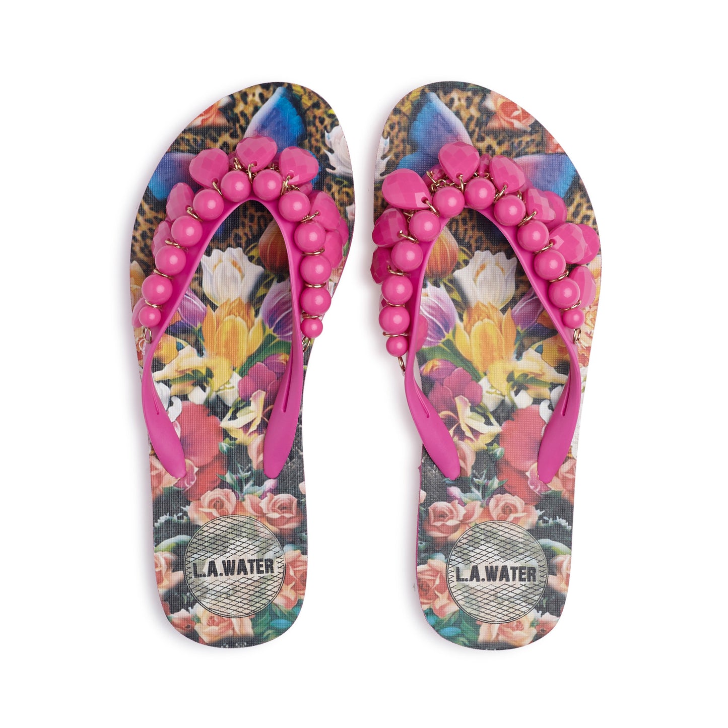 FUCHSIA FLOWERS SLIPPERS