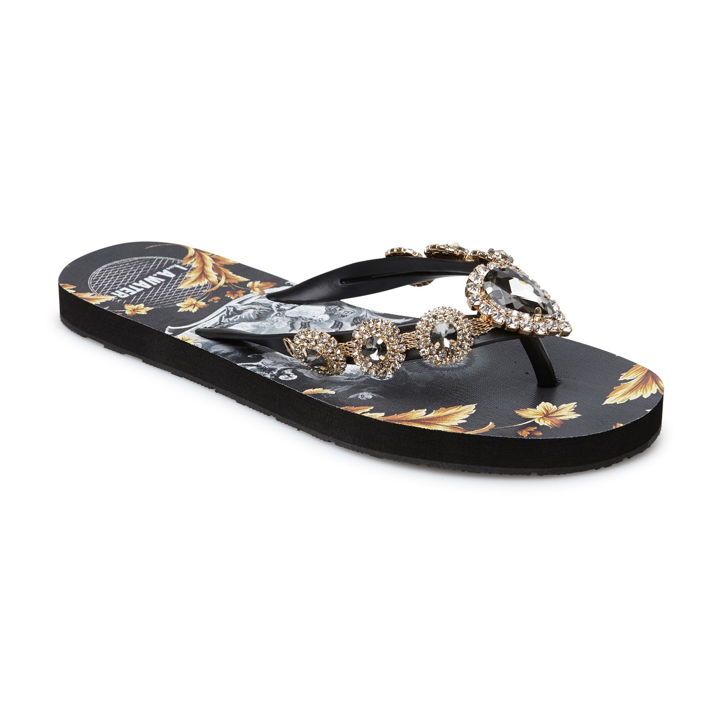 BLACK AND GOLD MYSTICAL SLIPPERS