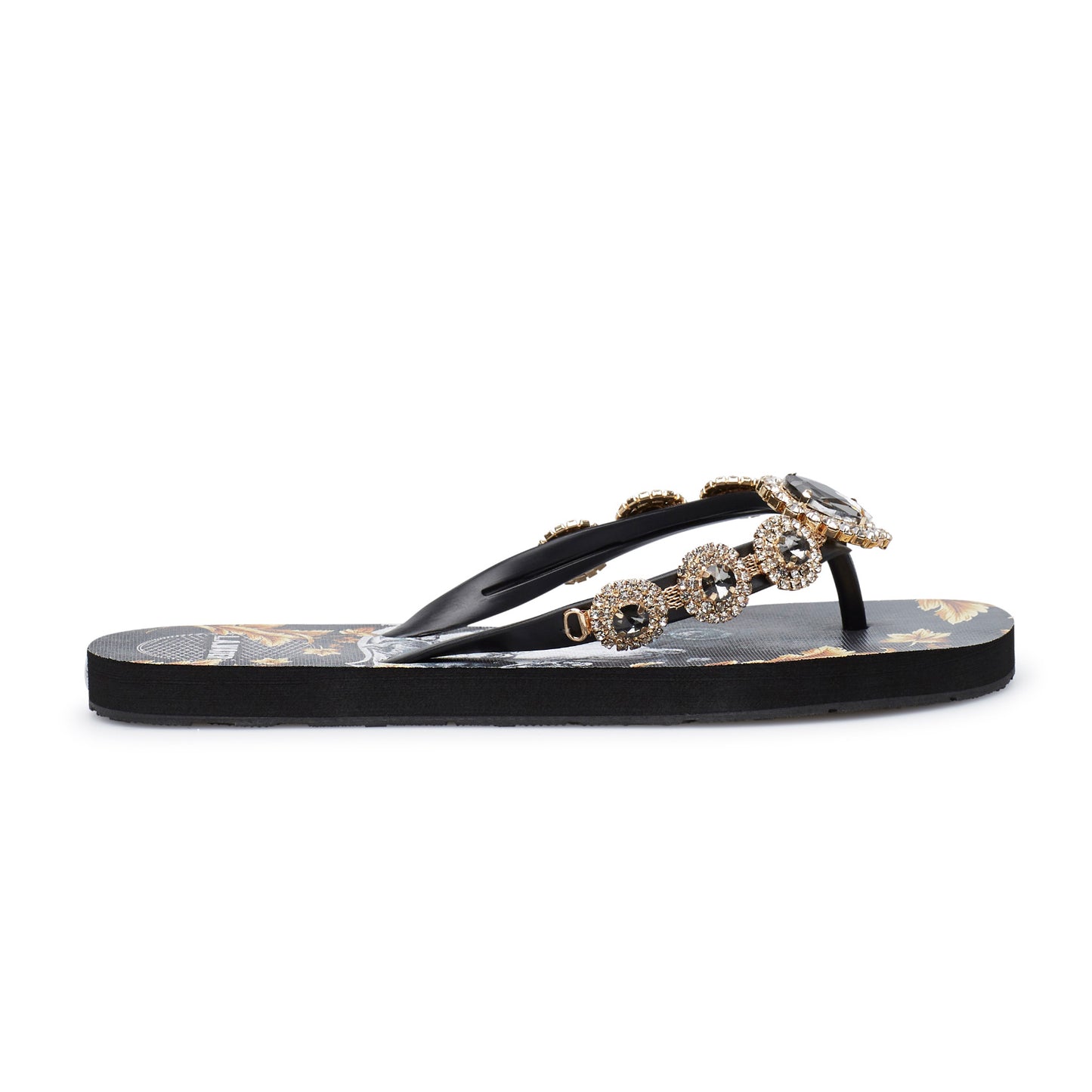 BLACK AND GOLD MYSTICAL SLIPPERS