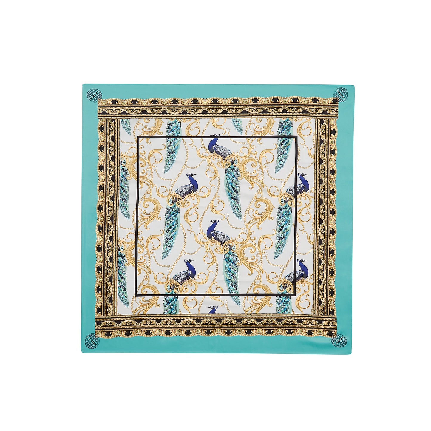 PEACOCK NEW BAROQUE POCHETTE AND FOULARD