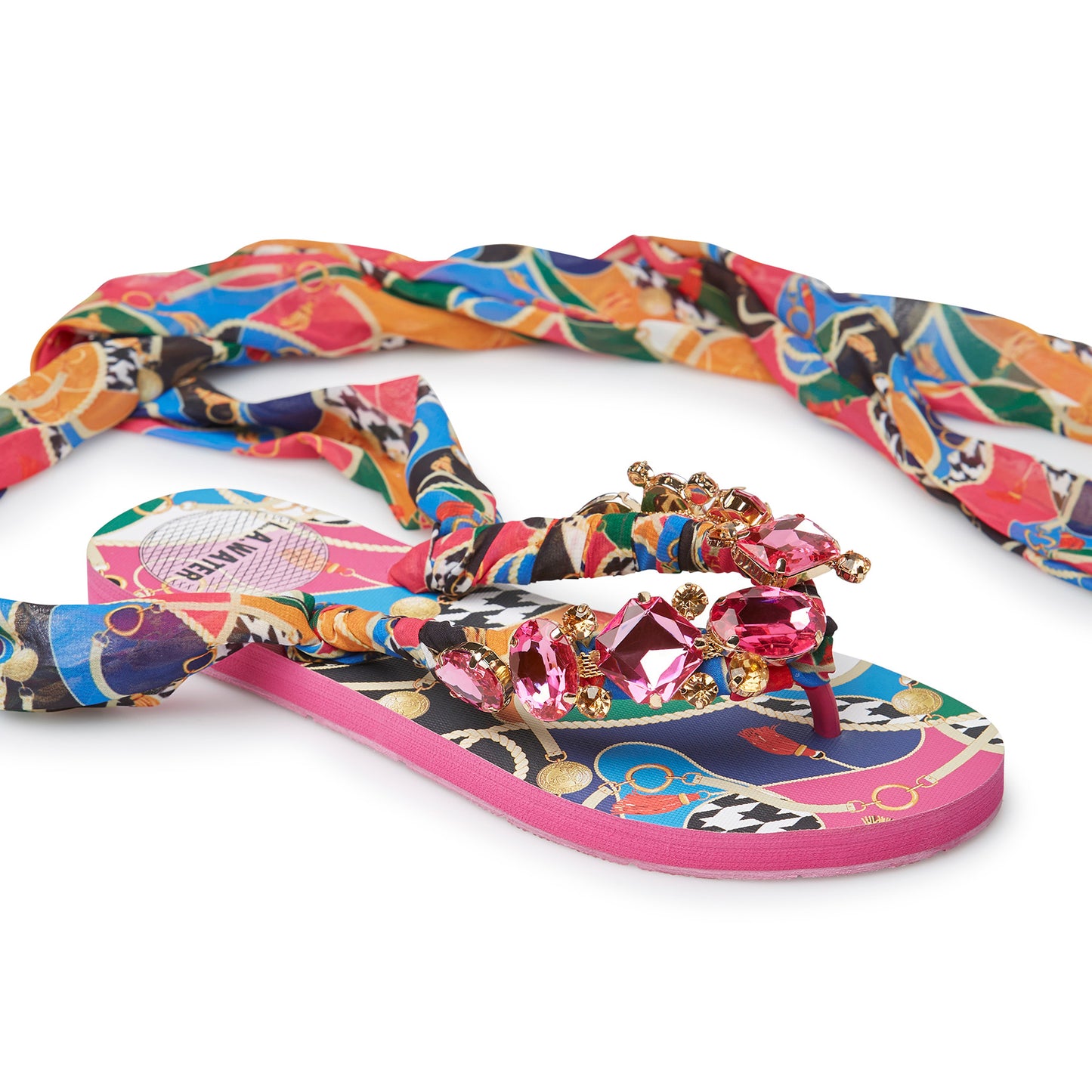 FUCHSIA FOULARD NEW BAROQUE SANDALS