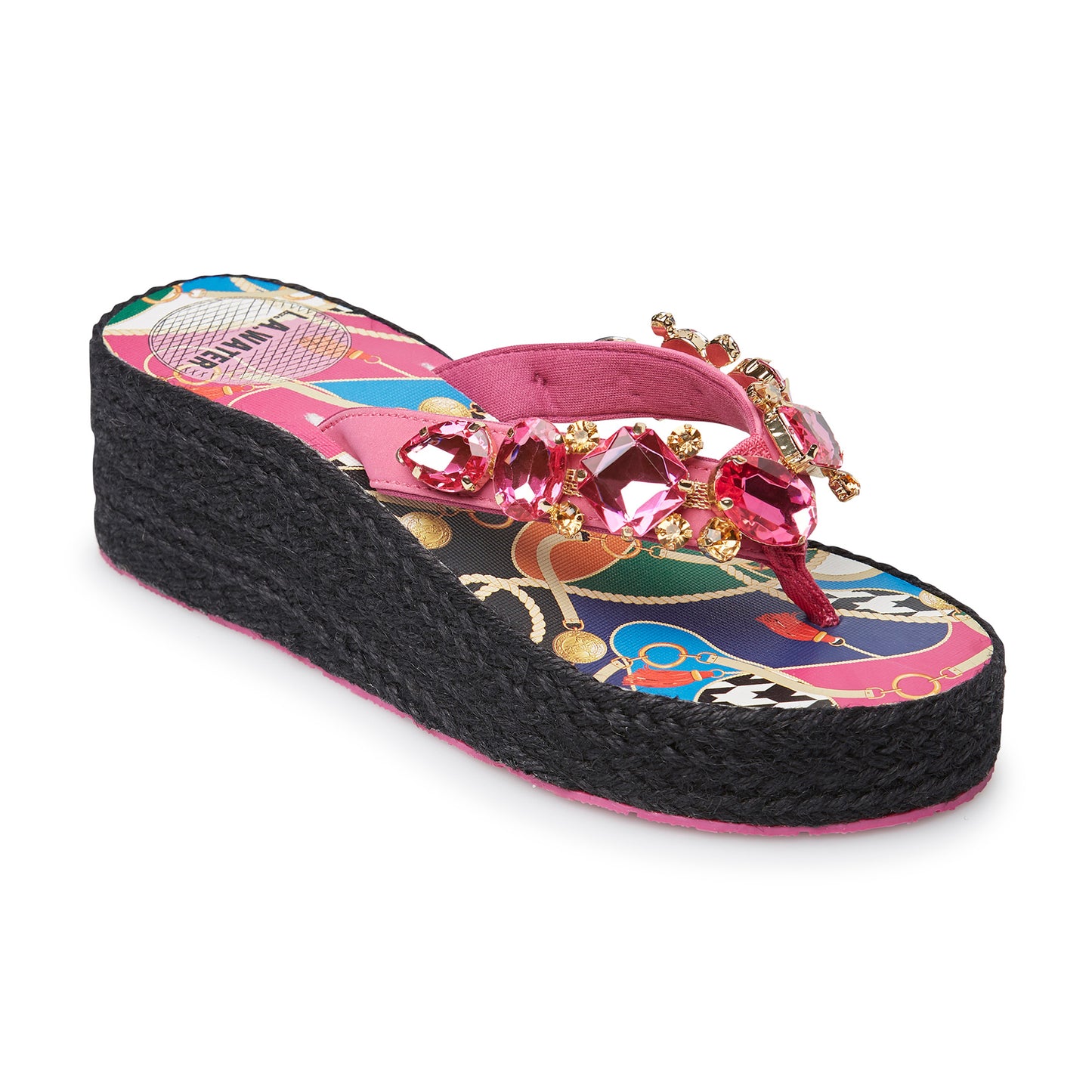 FUCHSIA NEW BAROQUE ROPE WEDGE
