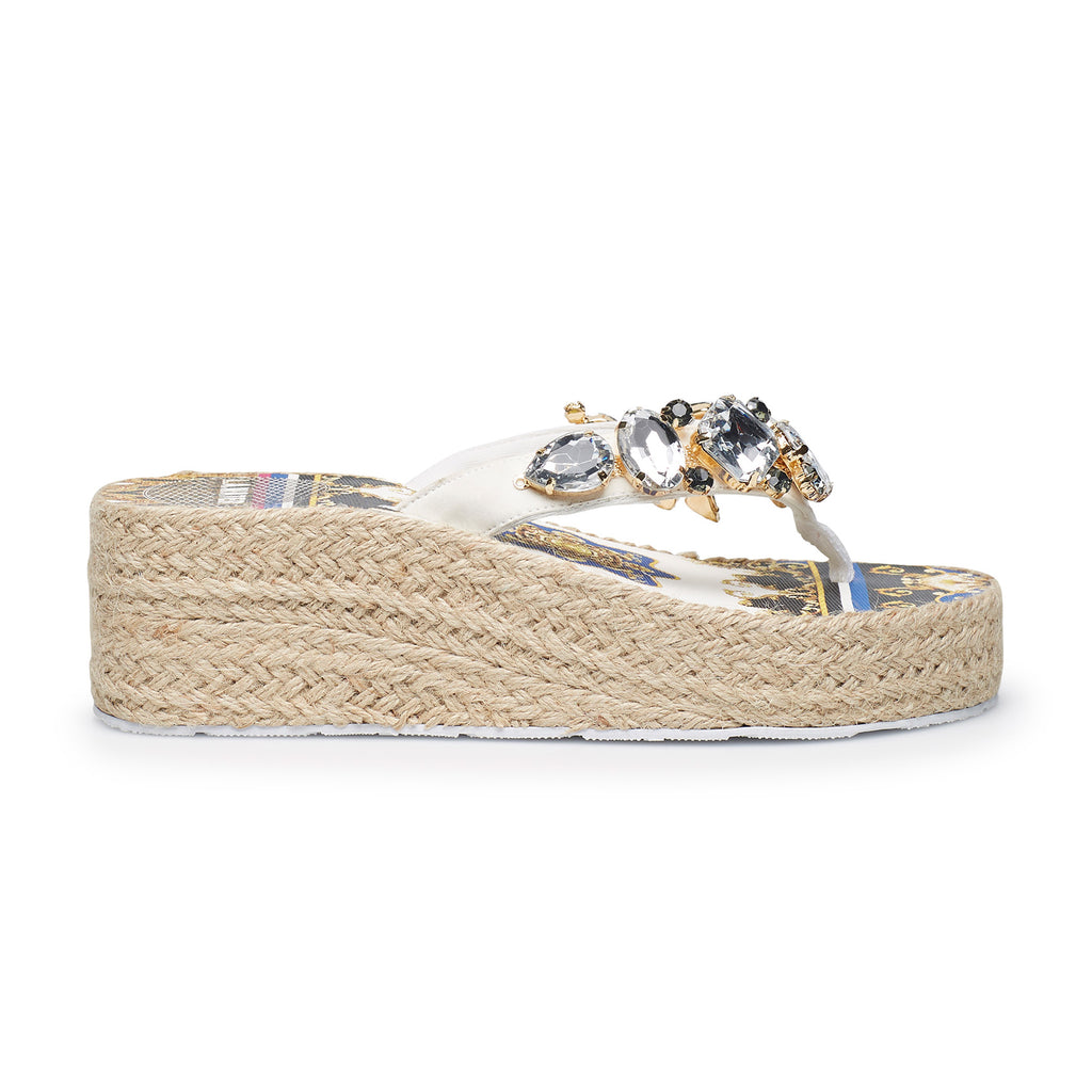 WHITE NEW BAROQUE ROPE WEDGE