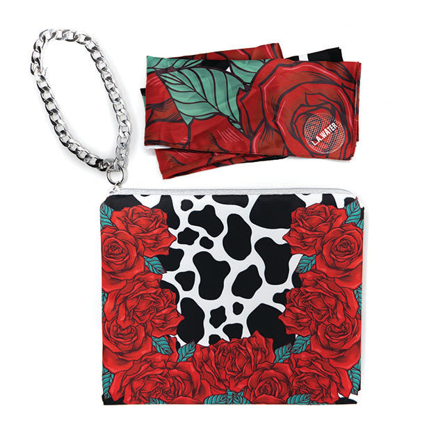 RED ROSES POCHETTE AND FOULARD