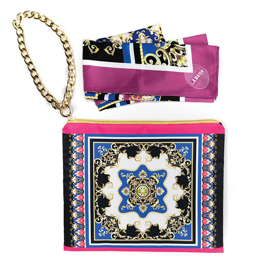 POCHETTE NEW BAROQUE BIANCA CON FOULARD
