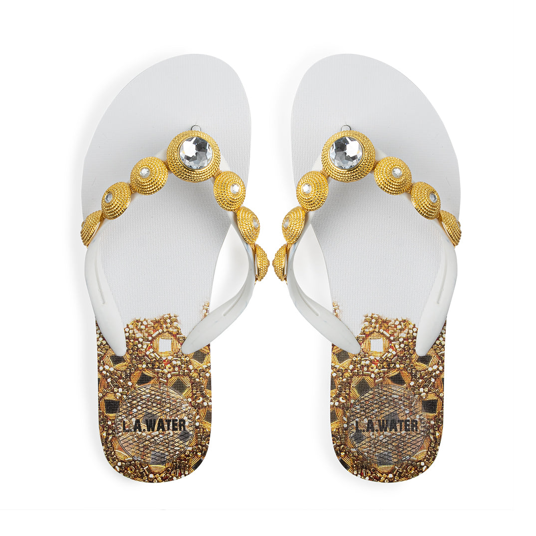 WHITE MOSAIC SLIPPERS