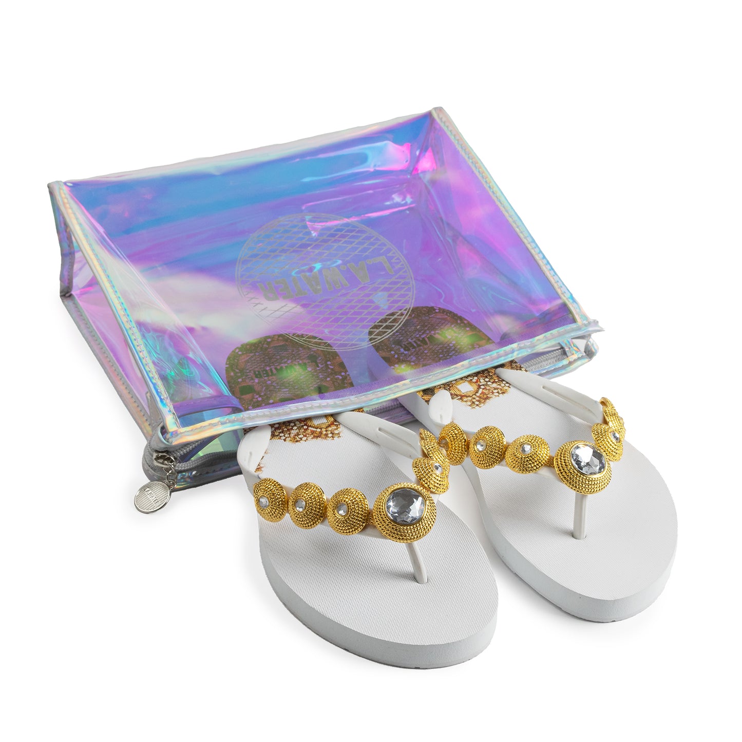 WHITE MOSAIC SLIPPERS