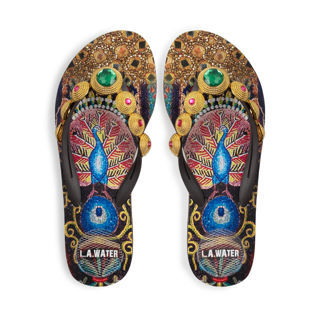 PEACOCK MOSAIC SLIPPERS