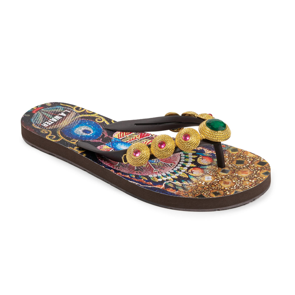 PEACOCK MOSAIC SLIPPERS