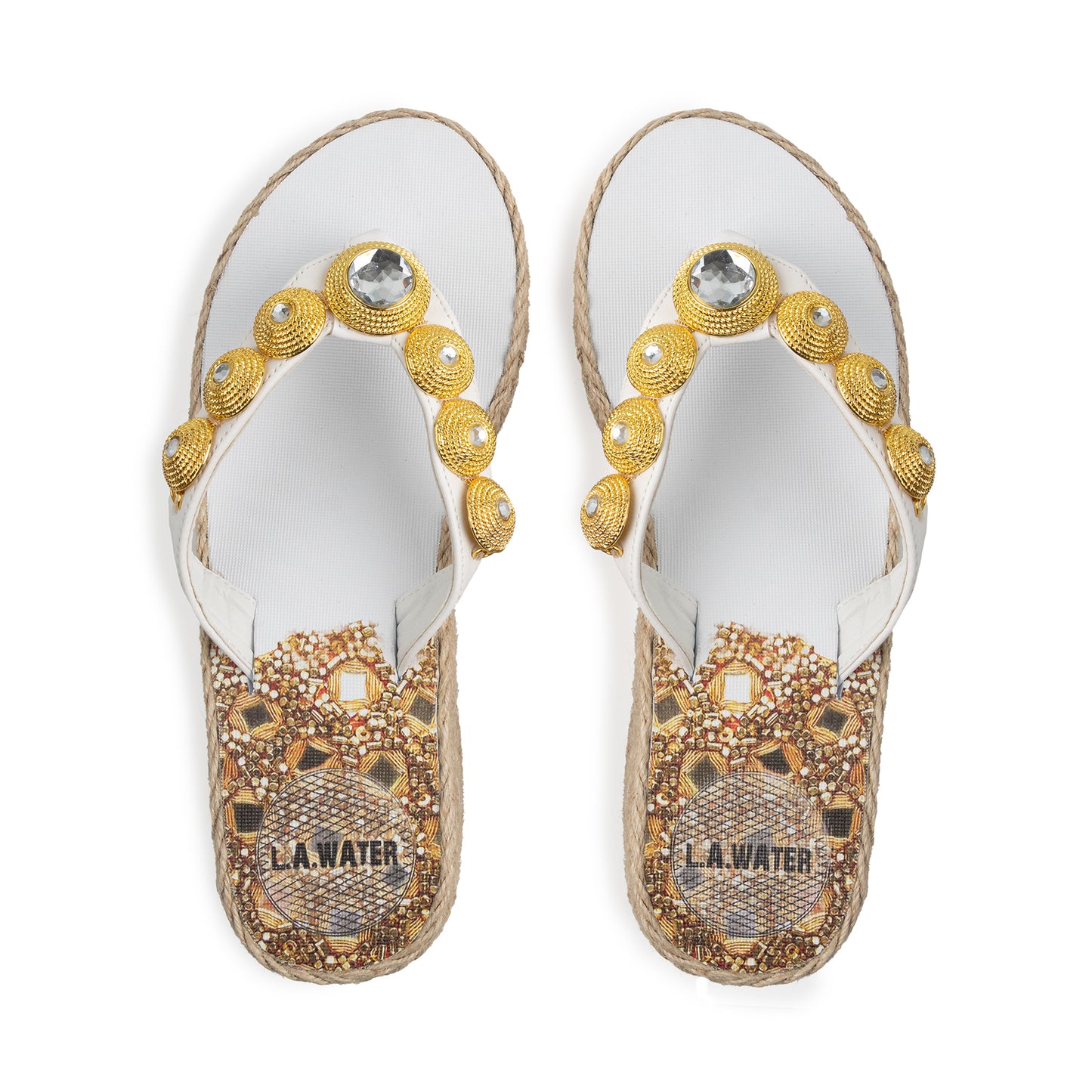 WHITE MOSAIC ROPE WEDGE