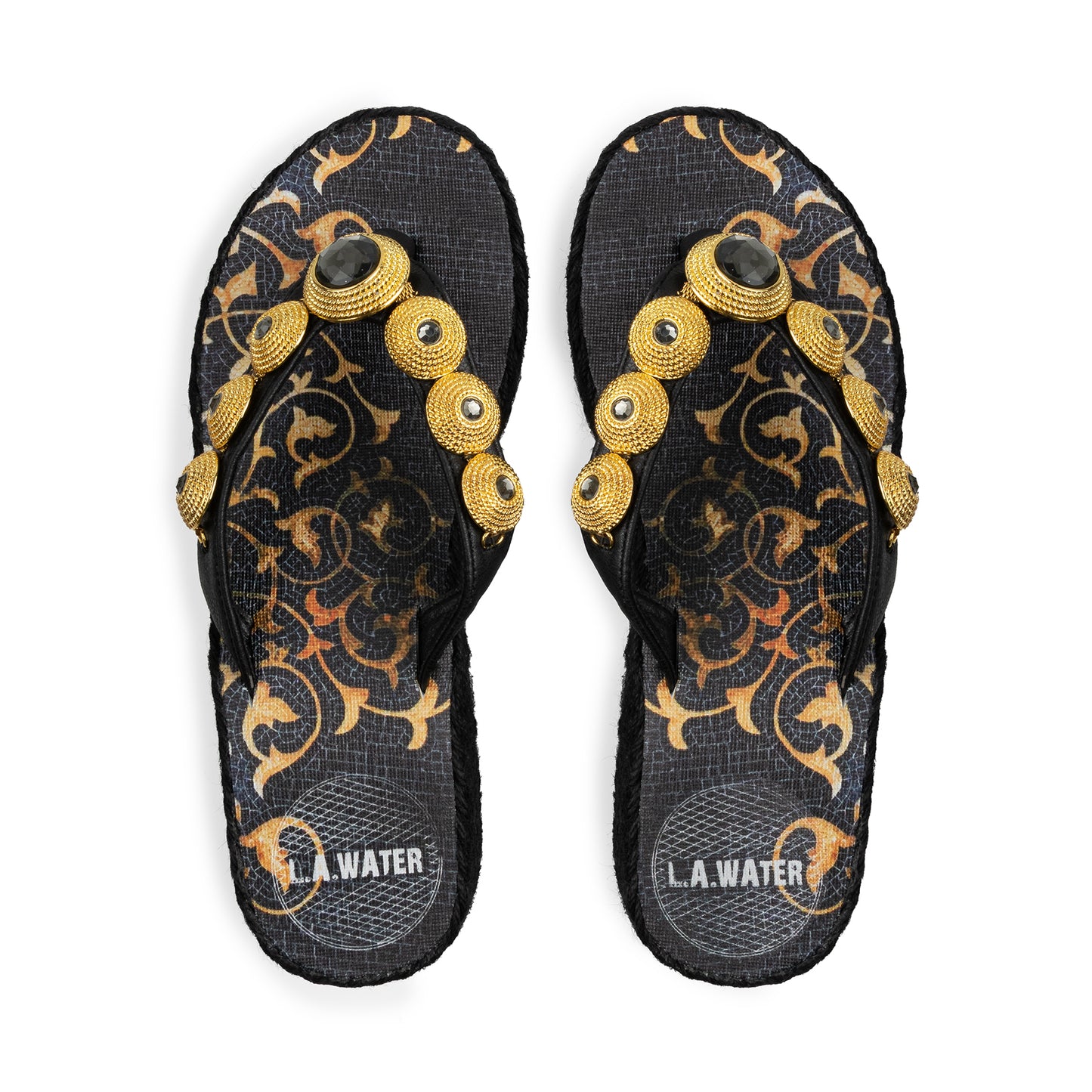 BLACK MOSAIC ROPE WEDGE